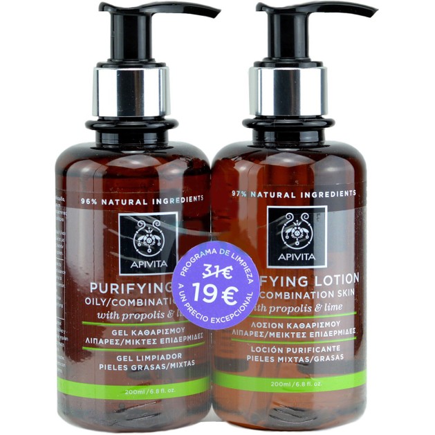 Apivita Purifying Gel Καθαριστικό με Πρόπολη & Lime 200ml & Purifying Lotion Λοσιόν με Πρόπολη & Lime 200ml Promo -30% Apivita Purifying Gel Καθαριστικό με Πρόπολη & Lime 200ml & Purifying Lotion Λοσιόν με Πρόπολη & Lime 200ml Promo -30%