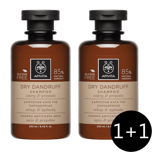 Apivita Πακέτο Προσφοράς Dry Dandruff Shampoo With Celery & Propolis Σαμπουάν Κατά της Ξηροδερμίας 2x250ml 1+1 Δώρο Apivita Πακέτο Προσφοράς Dry Dandruff Shampoo With Celery & Propolis Σαμπουάν Κατά της Ξηροδερμίας 2x250ml 1+1 Δώρο