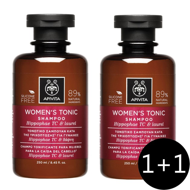Apivita Πακέτο Προσφοράς Women\'s Tonic Shampoo With Hippophae Tc & Laurel Τονωτικό Σαμπουάν για Γυναίκες 2x250ml 1+1 Δώρο Apivita Πακέτο Προσφοράς Women\'s Tonic Shampoo With Hippophae Tc & Laurel Τονωτικό Σαμπουάν για Γυναίκες 2x250ml 1+1 Δώρο