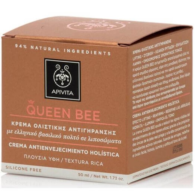 Queen Bee Holistic Age Defence Day Cream With Greek Royal Jelly in Liposomes Rich 50ml - Apivita Queen Bee Holistic Age Defence Day Cream With Greek Royal Jelly in Liposomes Rich 50ml - Apivita