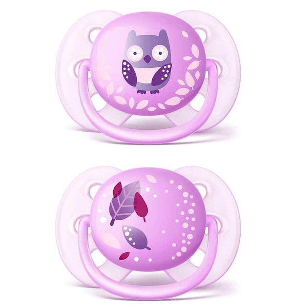 Avent Πιπίλα Σιλικόνης Ultra Soft 0-6m Μωβ 2 τεμ SCF227/20 Avent Πιπίλα Σιλικόνης Ultra Soft 0-6m Μωβ 2 τεμ SCF227/20
