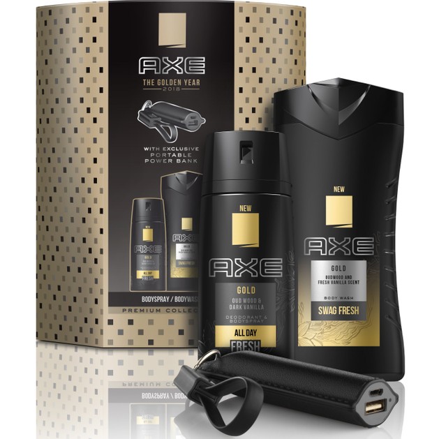 Axe Πακέτο Προσφοράς Gold Body Spray 150ml & Bodywash 250ml & Portable Power Bank Axe Πακέτο Προσφοράς Gold Body Spray 150ml & Bodywash 250ml & Portable Power Bank
