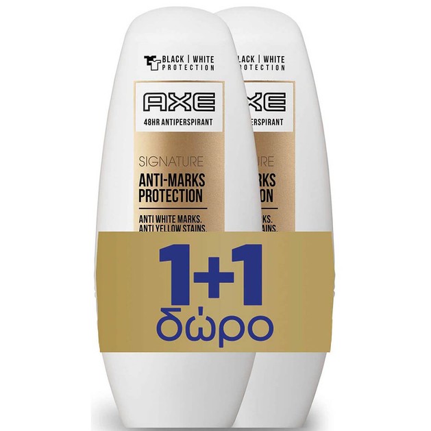 Axe Πακέτο Προσφοράς Signature Anti-Marks Protection Roll on Αποσμητικό 2x50ml 1+1 Δώρο Axe Πακέτο Προσφοράς Signature Anti-Marks Protection Roll on Αποσμητικό 2x50ml 1+1 Δώρο