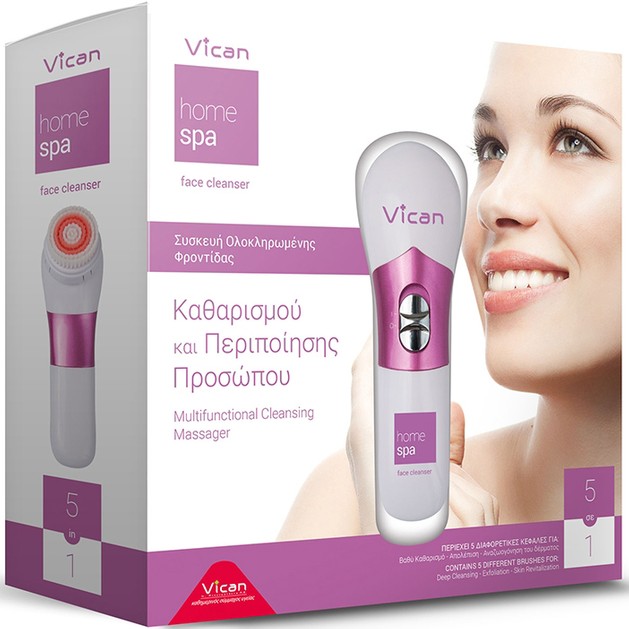 Vican Home Spa Face Cleanser 1 Συσκευή + 5 Κεφαλές Vican Home Spa Face Cleanser 1 Συσκευή + 5 Κεφαλές