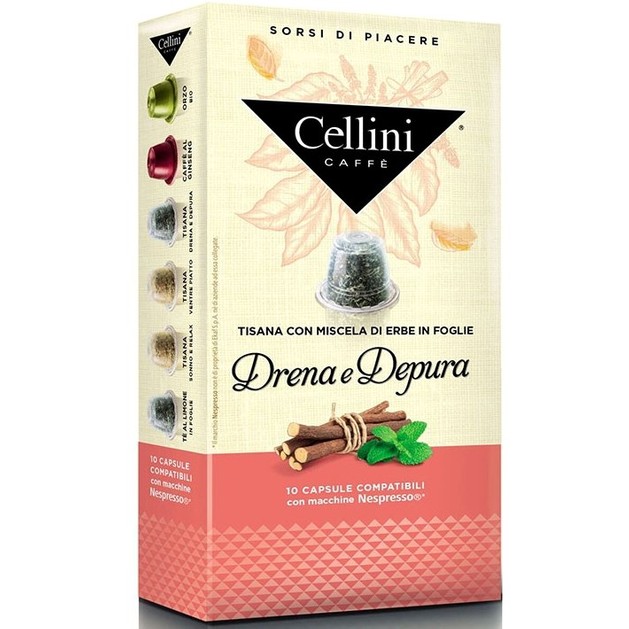 Cellini Caffe Αφέψημα Drena e Depura Συμβατές με Συσκευή Nespresso 10caps Cellini Caffe Αφέψημα Drena e Depura Συμβατές με Συσκευή Nespresso 10caps