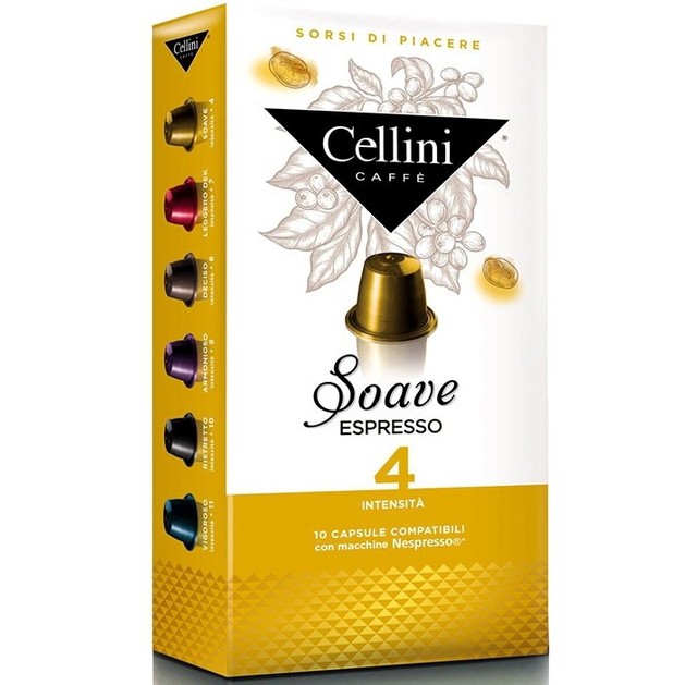 Cellini Caffe Soave Espresso Συμβατές με Συσκευή Nespresso 10caps Cellini Caffe Soave Espresso Συμβατές με Συσκευή Nespresso 10caps
