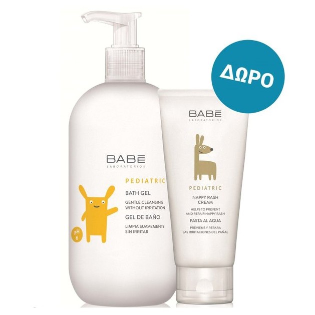 Babe Pediatric Πακέτο Προσφοράς Bath Gel Ήπιο Αφρόλουτρο για Βρέφη &Παιδιά 500ml & Δώρο Nappy Rash Cream Κρέμα για Σύγκαμα 100ml Babe Pediatric Πακέτο Προσφοράς Bath Gel Ήπιο Αφρόλουτρο για Βρέφη &Παιδιά 500ml & Δώρο Nappy Rash Cream Κρέμα για Σύγκαμα 100ml