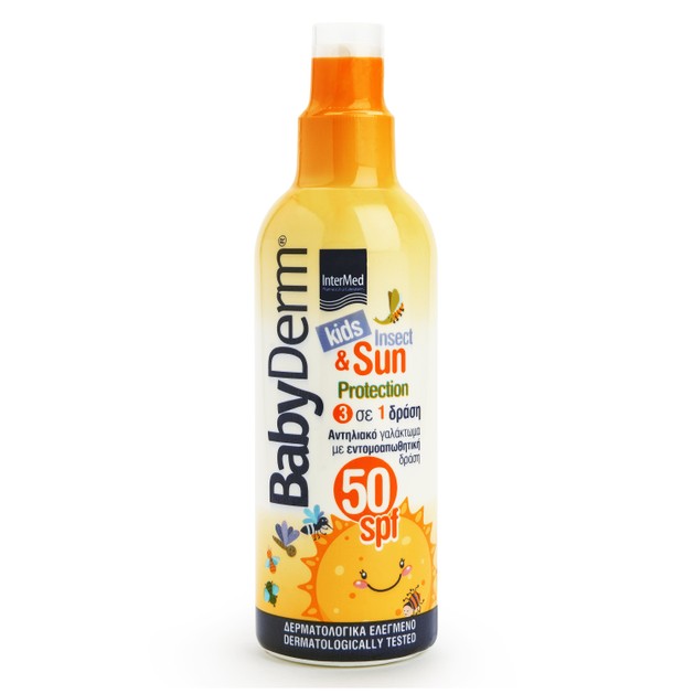 Intermed Babyderm Kids Insect & Sun Protection 3 σε 1 Παιδικό Αντηλιακό Γαλάκτωμα με Εντομοαπωθητική Δράση 200ml Intermed Babyderm Kids Insect & Sun Protection 3 σε 1 Παιδικό Αντηλιακό Γαλάκτωμα με Εντομοαπωθητική Δράση 200ml