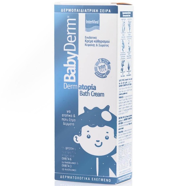 Babyderm Dermatopia Bath Cream Ενυδατική Κρέμα Καθαρισμού Κεφαλής & Σώματος για Ατοπικά & Πολύ Ξηρά Δέρματα 300ml Babyderm Dermatopia Bath Cream Ενυδατική Κρέμα Καθαρισμού Κεφαλής & Σώματος για Ατοπικά & Πολύ Ξηρά Δέρματα 300ml