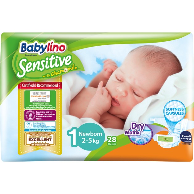 Babylino Sensitive Newborn Νο1 (2-5kg) Βρεφικές Πάνες 28 τεμάχια Babylino Sensitive Newborn Νο1 (2-5kg) Βρεφικές Πάνες 28 τεμάχια