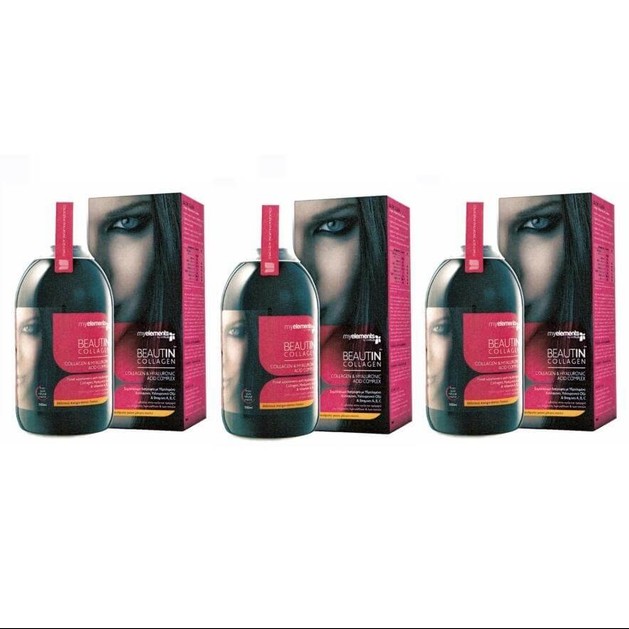 3 x MyElements Beautin Collagen Υδρολυμένο Πόσιμο Κολλαγόνο Με Υαλουρονικό Οξύ Και Βιταμίνες A,B,C 3x500ml 3 x MyElements Beautin Collagen Υδρολυμένο Πόσιμο Κολλαγόνο Με Υαλουρονικό Οξύ Και Βιταμίνες A,B,C 3x500ml