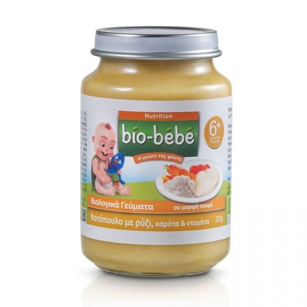 Bio Bebe Nutrition Βιολογική Βρεφική Τροφή Κοτόπουλο με Ρύζι, Καρότα & Ντομάτα, από τον 6ο Μήνα 200 gr Bio Bebe Nutrition Βιολογική Βρεφική Τροφή Κοτόπουλο με Ρύζι, Καρότα & Ντομάτα, από τον 6ο Μήνα 200 gr