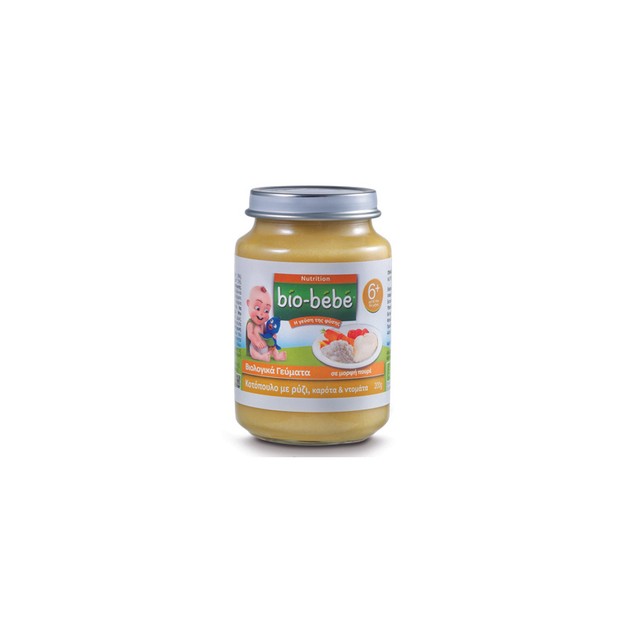 Bio Bebe Nutrition Βιολογική Βρεφική Τροφή Κοτόπουλο με Ρύζι, Καρότα & Ντομάτα, από τον 6ο Μήνα 200 gr Bio Bebe Nutrition Βιολογική Βρεφική Τροφή Κοτόπουλο με Ρύζι, Καρότα & Ντομάτα, από τον 6ο Μήνα 200 gr
