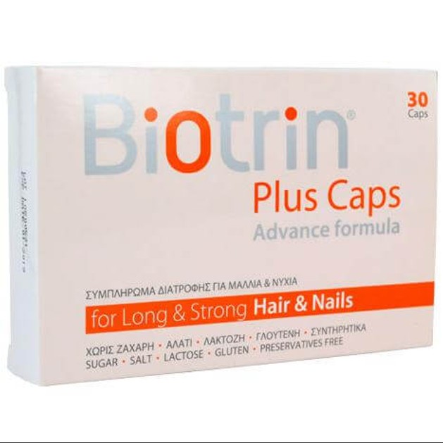 Biotrin Plus Caps Συμπλήρωμα Διατροφής για την Καλή Υγεία των Μαλλιών & των Νυχιών 30Caps Biotrin Plus Caps Συμπλήρωμα Διατροφής για την Καλή Υγεία των Μαλλιών & των Νυχιών 30Caps