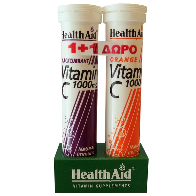 Πακέτο Προσφοράς Vit C 1000mg Blackcurrant 20eff.tabs + Δώρο Vit C Orange 1000mg 20eff - Health Aid Πακέτο Προσφοράς Vit C 1000mg Blackcurrant 20eff.tabs + Δώρο Vit C Orange 1000mg 20eff - Health Aid