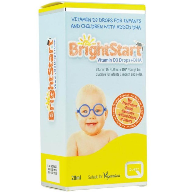Quest BrightStart Vitamin D3 Drops & DHA Συμπλήρωμα Διατροφής για τη Σωστή Ανάπτυξη Βρεφών & Παιδιών έως 5 Ετών 20ml Quest BrightStart Vitamin D3 Drops & DHA Συμπλήρωμα Διατροφής για τη Σωστή Ανάπτυξη Βρεφών & Παιδιών έως 5 Ετών 20ml