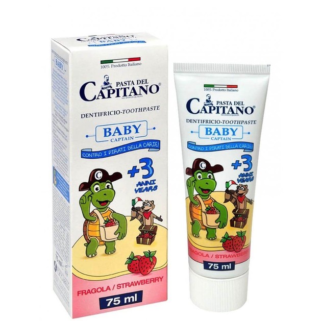 Pasta Del Capitano Baby Οδοντόκρεμα Παιδική απο 3 Ετών με Γεύση Φράουλα 75ml Pasta Del Capitano Baby Οδοντόκρεμα Παιδική απο 3 Ετών με Γεύση Φράουλα 75ml