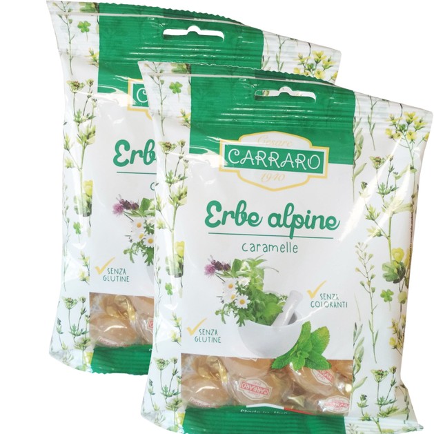 Carraro Πακέτο Προσφοράς Caramelle Erbe Alpine Καραμέλες για το Λαιμό με Αλπικά Βότανα 2x100gr Carraro Πακέτο Προσφοράς Caramelle Erbe Alpine Καραμέλες για το Λαιμό με Αλπικά Βότανα 2x100gr