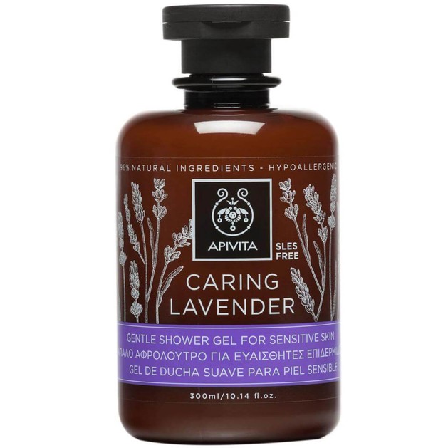 Apivita Caring Lavender Gentle Shower Gel For Sensitive Skin 300ml Apivita Caring Lavender Gentle Shower Gel For Sensitive Skin 300ml