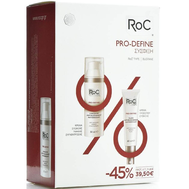 Roc Pro-Define Κρέμα Προσώπου Σύσφιξης Λεπτόρρευστης Υφής 40ml & Pro-Define Κρέμα Σύσφιξης Υψηλής Συγκέντρωσης 50ml Promo -45% Roc Pro-Define Κρέμα Προσώπου Σύσφιξης Λεπτόρρευστης Υφής 40ml & Pro-Define Κρέμα Σύσφιξης Υψηλής Συγκέντρωσης 50ml Promo -45%