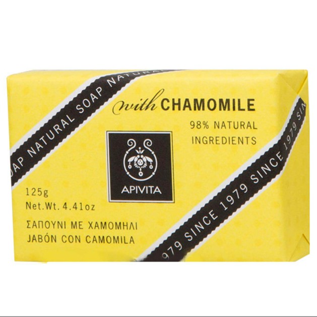 Apivita Natural Soap With Chamomile 125g Apivita Natural Soap With Chamomile 125g