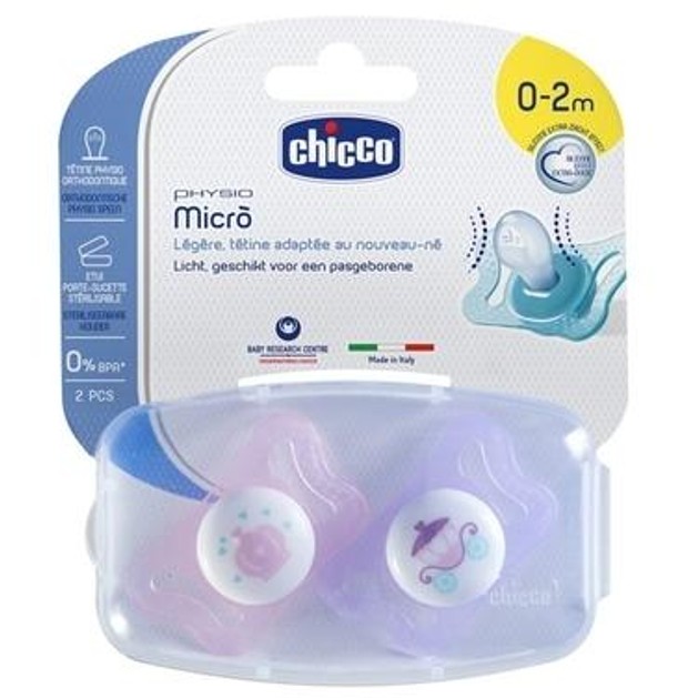 Chicco Πιπίλα Σιλικόνης Physio Micro για Κορίτσι 0-2M 2Τμχ Chicco Πιπίλα Σιλικόνης Physio Micro για Κορίτσι 0-2M 2Τμχ