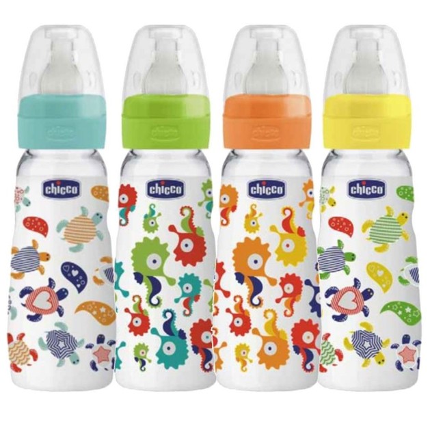 Chicco Simply Glass Γυάλινο Μπιμπερό με Θηλή Σιλικόνης 0m+ 250ml Chicco Simply Glass Γυάλινο Μπιμπερό με Θηλή Σιλικόνης 0m+ 250ml