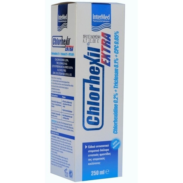 Chlorhexil Extra Mouthwash Στοματικό Διάλυμα Εντατικής & Ισχυρής Αντιμικροβιακής Προστασίας Μακράς Διάρκειας 250ml Chlorhexil Extra Mouthwash Στοματικό Διάλυμα Εντατικής & Ισχυρής Αντιμικροβιακής Προστασίας Μακράς Διάρκειας 250ml