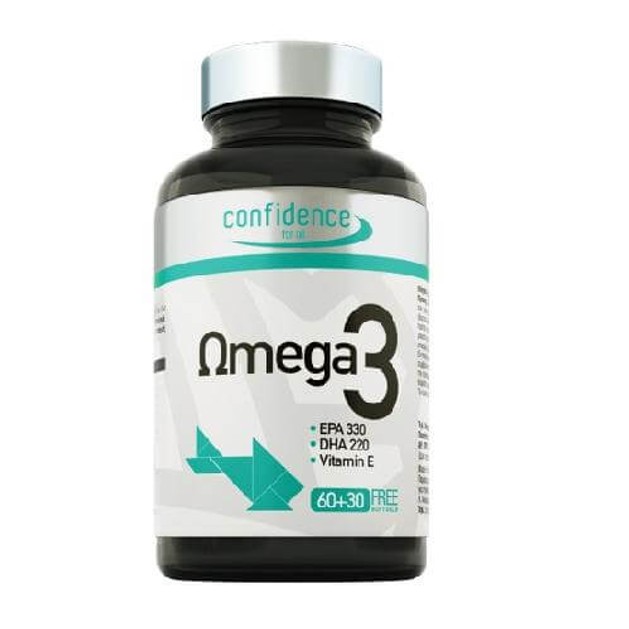 Confidence Omega 3 1000mg Πλούσιο Σε Απαραίτητα Λιπαρά Οξέα EPA Και DHA (60+30δώρο) Confidence Omega 3 1000mg Πλούσιο Σε Απαραίτητα Λιπαρά Οξέα EPA Και DHA (60+30δώρο)