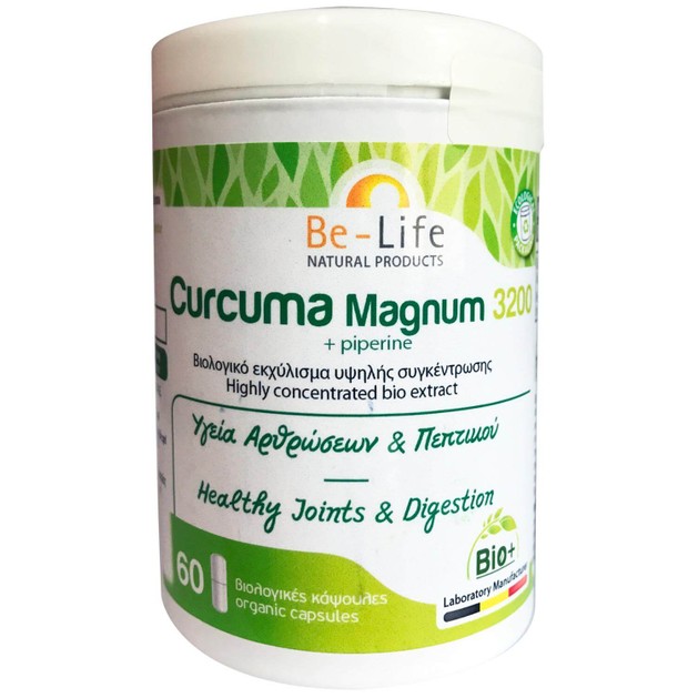 Be-Life Curcuma Magnum 3200 +Piperine Συμπλήρωμα Διατροφής για την Υγεία των Αρθρώσεων & Πεπτικού 60caps Be-Life Curcuma Magnum 3200 +Piperine Συμπλήρωμα Διατροφής για την Υγεία των Αρθρώσεων & Πεπτικού 60caps