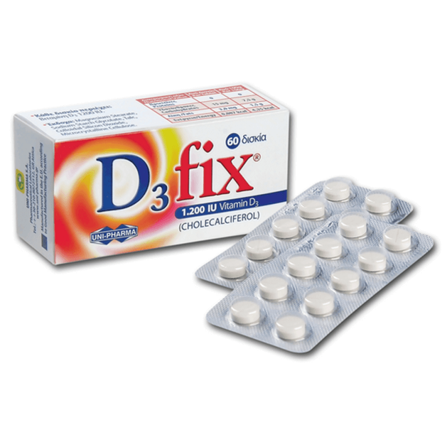 Uni-Pharma Vitamin D3 Fix 1200 IU 60tabs Uni-Pharma Vitamin D3 Fix 1200 IU 60tabs
