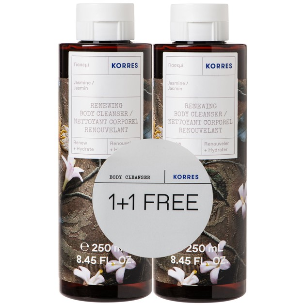 Korres Πακέτο Προσφοράς Renewing Body Cleanser Jasmine 1+1 Δώρο 2x250ml Korres Πακέτο Προσφοράς Renewing Body Cleanser Jasmine 1+1 Δώρο 2x250ml