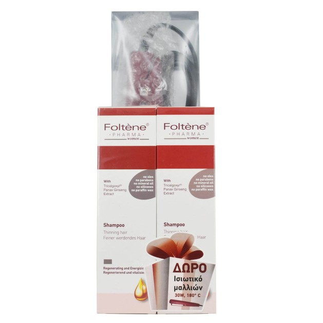Foltene Pharma Πακέτο Προσφοράς Shampoo Women 2x200ml & Δώρο Ισιωτικό Μαλλιών Foltene Pharma Πακέτο Προσφοράς Shampoo Women 2x200ml & Δώρο Ισιωτικό Μαλλιών