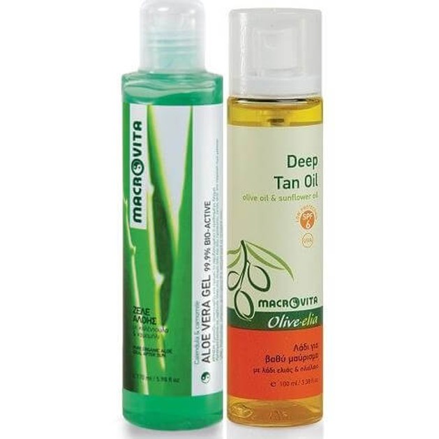 Macrovita Aloe Vera Gel 170ml & Δώρο Deep Tan Oil Spf6, 100ml Macrovita Aloe Vera Gel 170ml & Δώρο Deep Tan Oil Spf6, 100ml