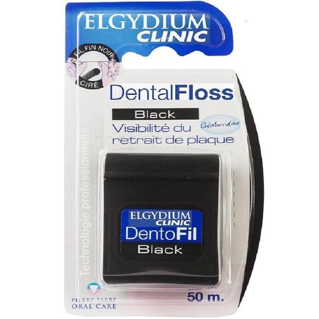 Elgydium Dental Floss Black Οδοντικό Νήμα με Μαύρο Χρώμα, Ελαφρά Κερωμένο & Εμποτισμένο με Χλωρεξιδίνη 50m Elgydium Dental Floss Black Οδοντικό Νήμα με Μαύρο Χρώμα, Ελαφρά Κερωμένο & Εμποτισμένο με Χλωρεξιδίνη 50m
