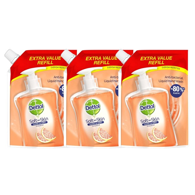 Dettol Πακέτο Προσφοράς Soft on Skin Hard on Dirt Grapefruit Refill 3x500ml Dettol Πακέτο Προσφοράς Soft on Skin Hard on Dirt Grapefruit Refill 3x500ml