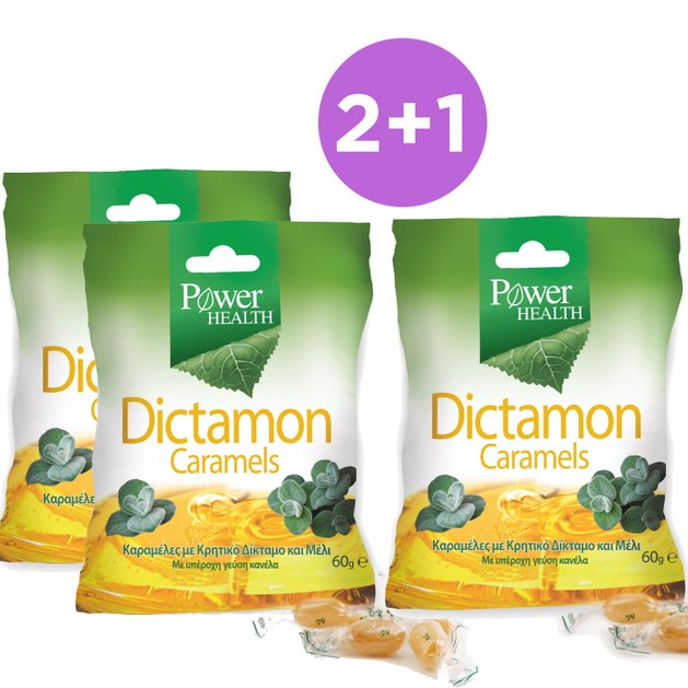 Power Health Πακέτο Προσφοράς Dictamon Caramels Καραμέλες για το Βήχα από Κρητικό Δίκταμο & Μέλι 60gr 2+1 Δώρο Power Health Πακέτο Προσφοράς Dictamon Caramels Καραμέλες για το Βήχα από Κρητικό Δίκταμο & Μέλι 60gr 2+1 Δώρο