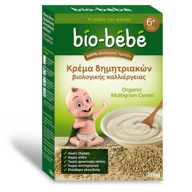 Bio Bebe Κρέμα δημητριακών ολικής άλεσης βιολογικής καλλιέργειας 200gr Bio Bebe Κρέμα δημητριακών ολικής άλεσης βιολογικής καλλιέργειας 200gr