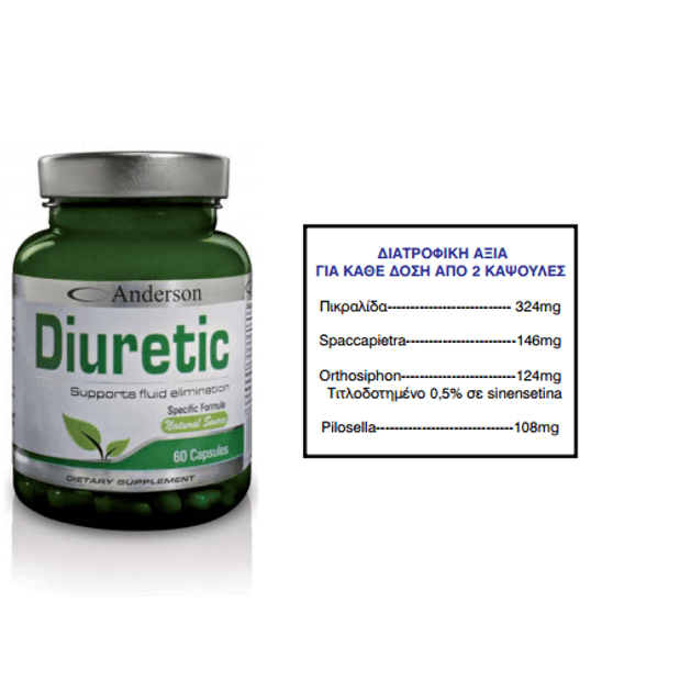 Anderson Diuretic Aid Διουρητική Και Ευεργετική Επίδραση Στον Οργανισμό 60 caps Anderson Diuretic Aid Διουρητική Και Ευεργετική Επίδραση Στον Οργανισμό 60 caps