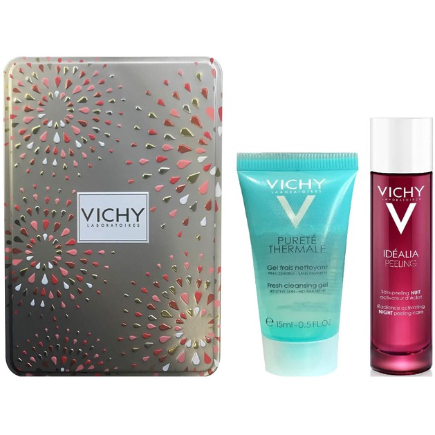 Δώρο Vichy Purete Thermale Δροσερό Gel Καθαρισμού 15ml & Idealia Peeling Απολέπιση Νυχτός 3ml & Vichy Μεταλλικό Κουτί Δώρο Vichy Purete Thermale Δροσερό Gel Καθαρισμού 15ml & Idealia Peeling Απολέπιση Νυχτός 3ml & Vichy Μεταλλικό Κουτί