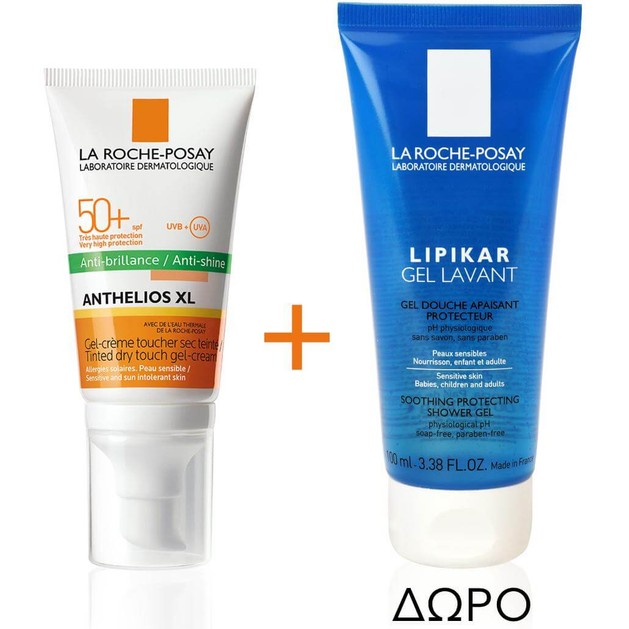 La Roche-Posay Anthelios XL Tinted Dry Touch Spf50+ 50ml & Δώρο Lipikar Gel Lavant 100ml La Roche-Posay Anthelios XL Tinted Dry Touch Spf50+ 50ml & Δώρο Lipikar Gel Lavant 100ml