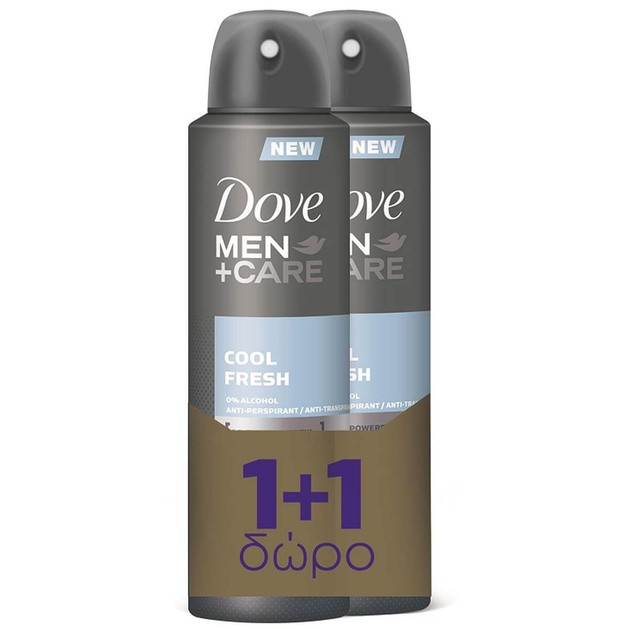 Dove Πακέτο Προσφοράς Men Care Spray Αποσμητικό 48Hours Cool Fresh 150ml 1+1 Δώρο 2 x 150ml Dove Πακέτο Προσφοράς Men Care Spray Αποσμητικό 48Hours Cool Fresh 150ml 1+1 Δώρο 2 x 150ml