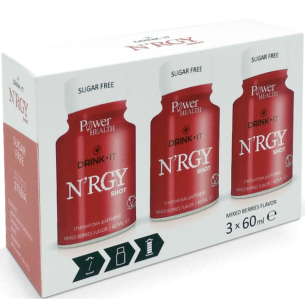 Power Health Drink It N\'RGY Shot Συμπλήρωμα Διατροφής για Τόνωση, 3 x 60ml Power Health Drink It N\'RGY Shot Συμπλήρωμα Διατροφής για Τόνωση, 3 x 60ml