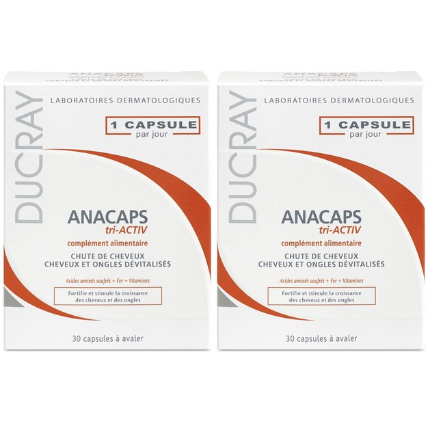 Ducray Anacaps Tri-activ Ενδυνάμωση των Μαλλιών & των Νυχιών 2x30caps Ducray Anacaps Tri-activ Ενδυνάμωση των Μαλλιών & των Νυχιών 2x30caps