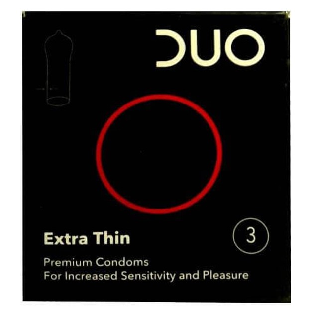 Duo Extra Thin Λεπτό Προφυλακτικό Για Μεγαλύτερη Αίσθηση & Ευχαρίστηση 3τεμ Duo Extra Thin Λεπτό Προφυλακτικό Για Μεγαλύτερη Αίσθηση & Ευχαρίστηση 3τεμ
