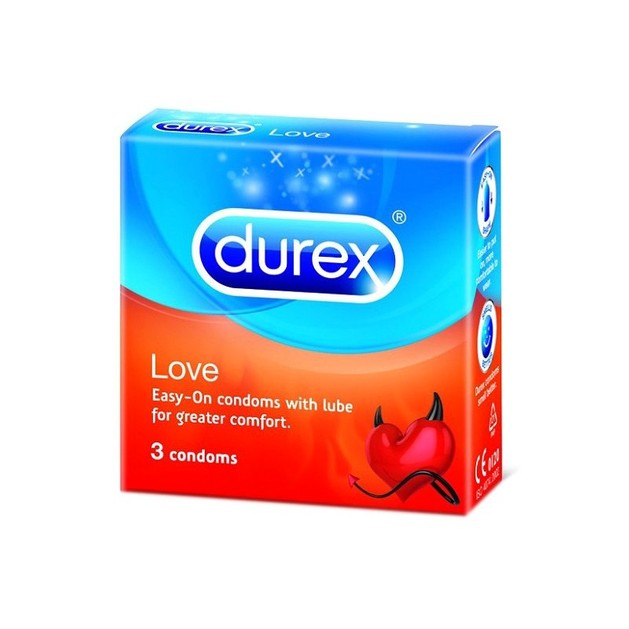 Durex Love Προφυλακτικά με Λιπαντικό 3 Τεμάχια Durex Love Προφυλακτικά με Λιπαντικό 3 Τεμάχια