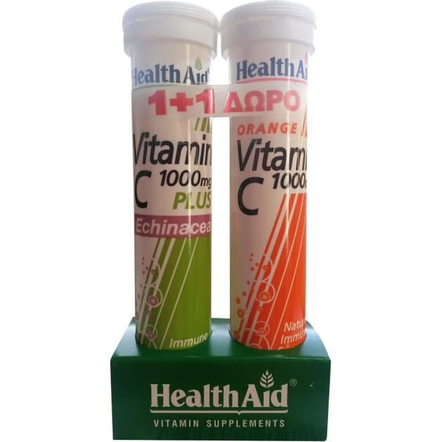 Health Aid Πακέτο Προσφοράς Vit C 1000mg Plus Echinachea 20eff.tabs + Δώρο Vit C 1000mg 20eff.tabs Health Aid Πακέτο Προσφοράς Vit C 1000mg Plus Echinachea 20eff.tabs + Δώρο Vit C 1000mg 20eff.tabs