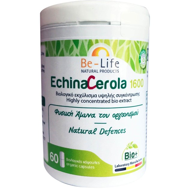 Be-Life Echinacerola 1600 Συμπλήρωμα Διατροφής για Φυσική Άμυνα του Οργανισμού, Βιολογικό Εκχύλισμα Υψηλής Συγκέντρωσης 60caps Be-Life Echinacerola 1600 Συμπλήρωμα Διατροφής για Φυσική Άμυνα του Οργανισμού, Βιολογικό Εκχύλισμα Υψηλής Συγκέντρωσης 60caps