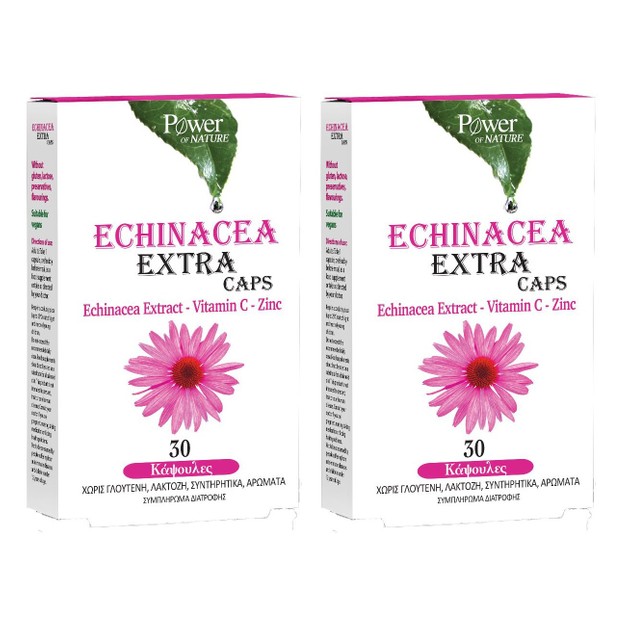 Power of Nature Echinacea Extra with Echinacea Extract, Vitamin C & Zinc 2x30caps Power of Nature Echinacea Extra with Echinacea Extract, Vitamin C & Zinc 2x30caps