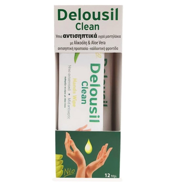 Delousil Clean Hand Wipes 12 Τεμάχια Delousil Clean Hand Wipes 12 Τεμάχια